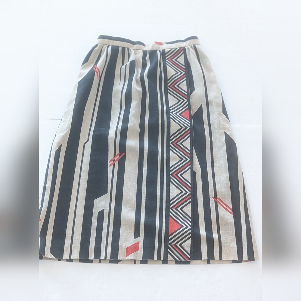 Jo Hardin Vintage Pencil Skirt Women’s Size 12 Black Red Geometric